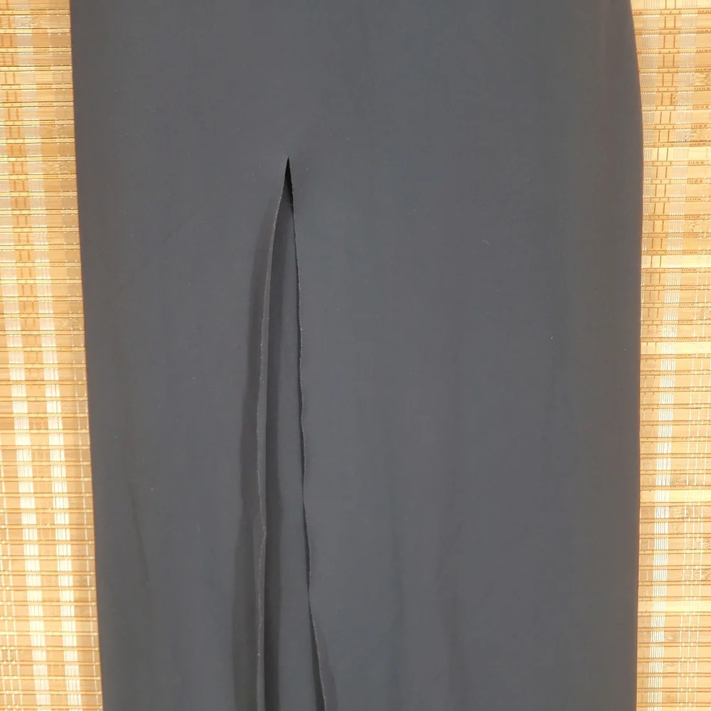 ◇ Skims Black Fold Over Waist High Slit Maxi Swim Skirt Size Medium